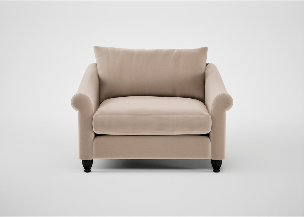 Devon Loveseat Smart Velvet Pebble / Black