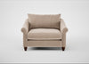 Devon Loveseat Smart Velvet Pebble / Walnut Stained