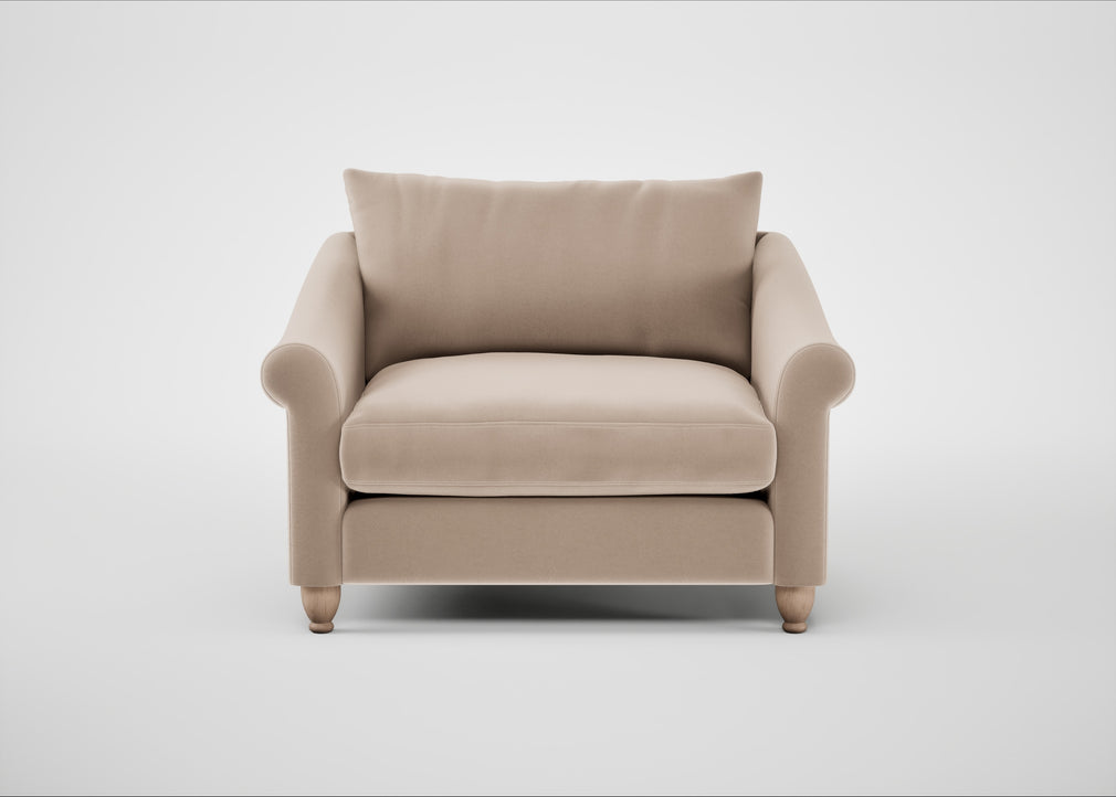 Devon Loveseat Smart Velvet Pebble / Natural