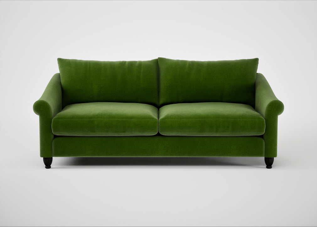 Devon 4 Seater Sofa Smart Luxe Velvet Grass / Black