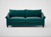 Devon 4 Seater Sofa Smart Luxe Velvet Ocean Green / Walnut Stained