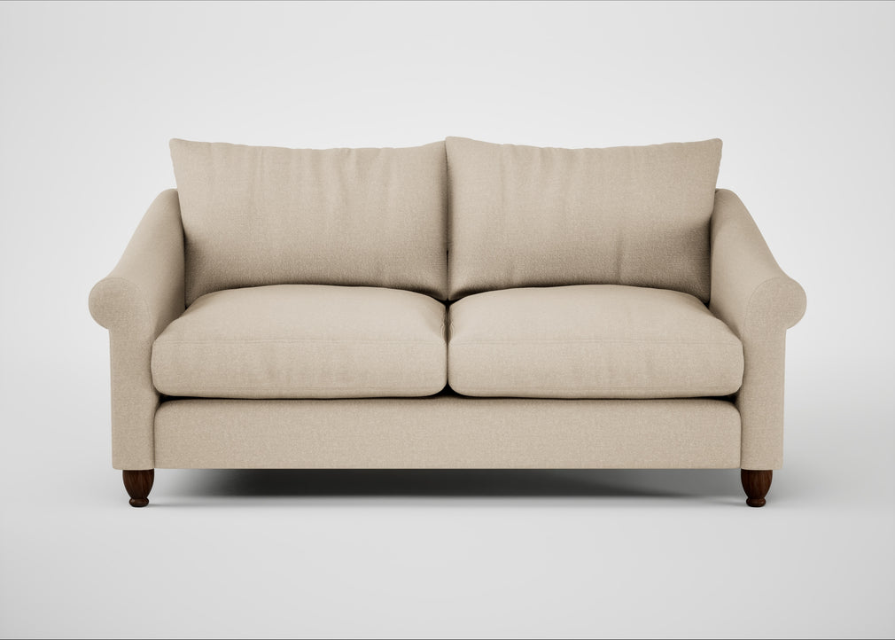 Devon 3 Seater Sofa Brushed Cotton Oat / Walnut Stained