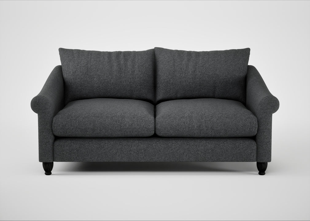 Devon 3 Seater Sofa Melton Wool Granite / Black