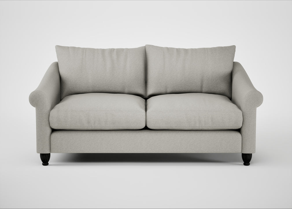 Devon 3 Seater Sofa Melton Wool Limestone / Black