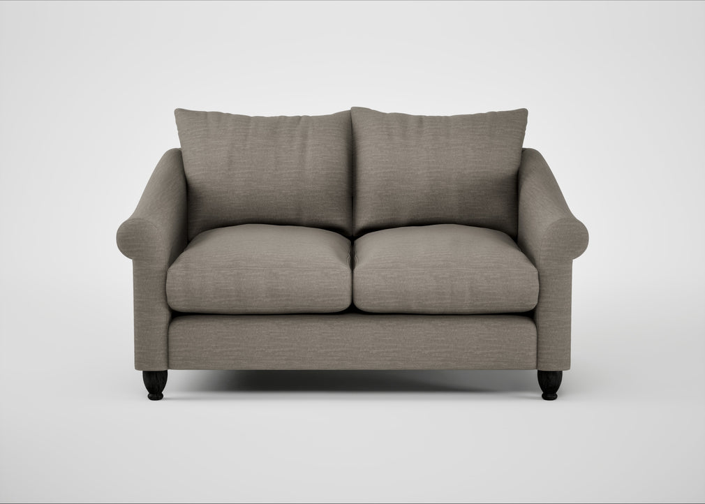 Devon 2 Seater Sofa Broad Weave Pebble / Black