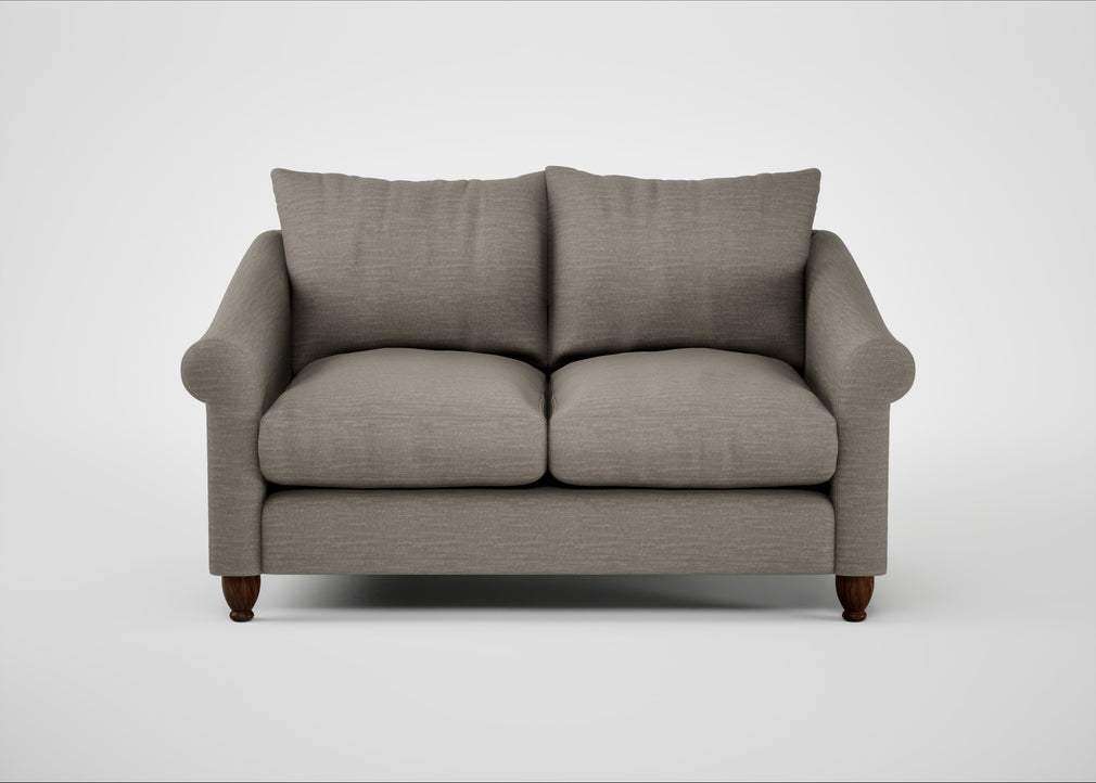 Devon 2 Seater Sofa Broad Weave Pebble / Walnut Stained