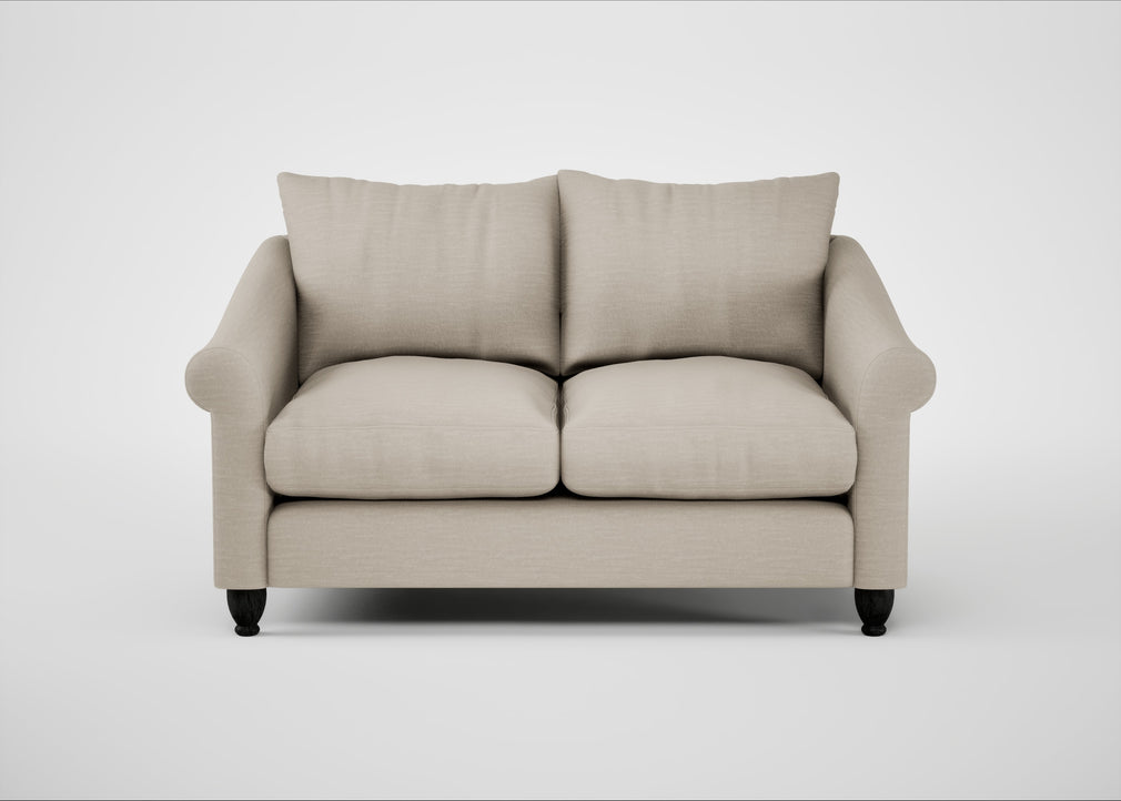 Devon 2 Seater Sofa Broad Weave Putty / Black