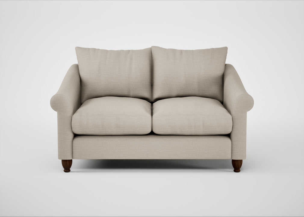 Devon 2 Seater Sofa Broad Weave Putty / Walnut Stained