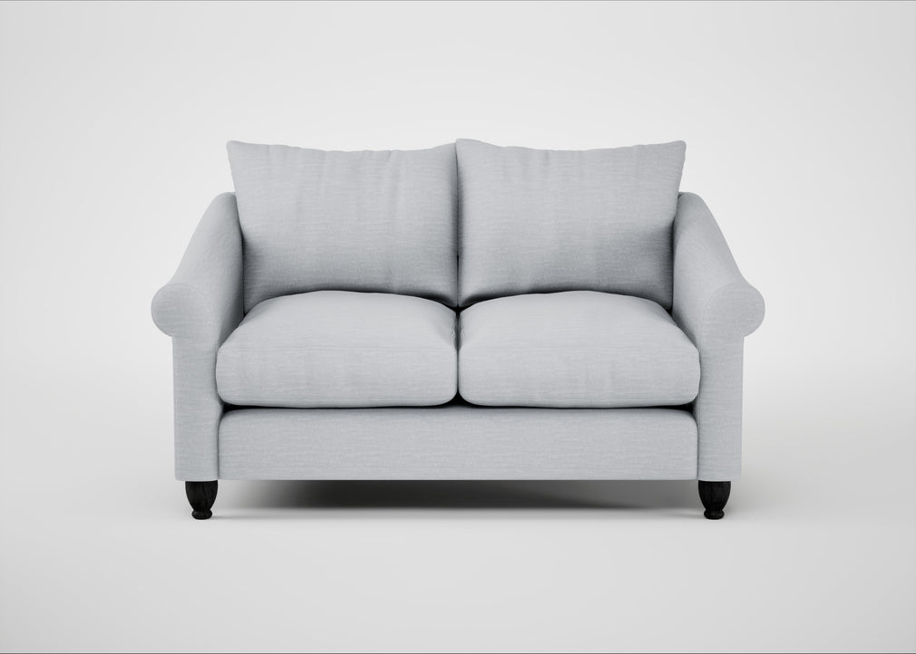 Devon 2 Seater Sofa Broad Weave Tin / Black