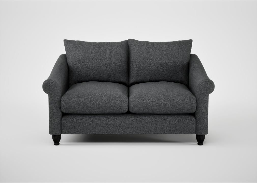 Devon 2 Seater Sofa Melton Wool Granite / Black