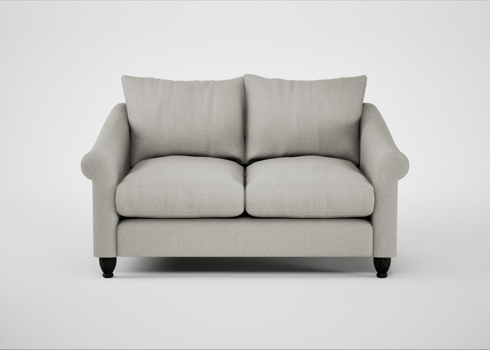Devon 2 Seater Sofa Melton Wool Limestone / Black