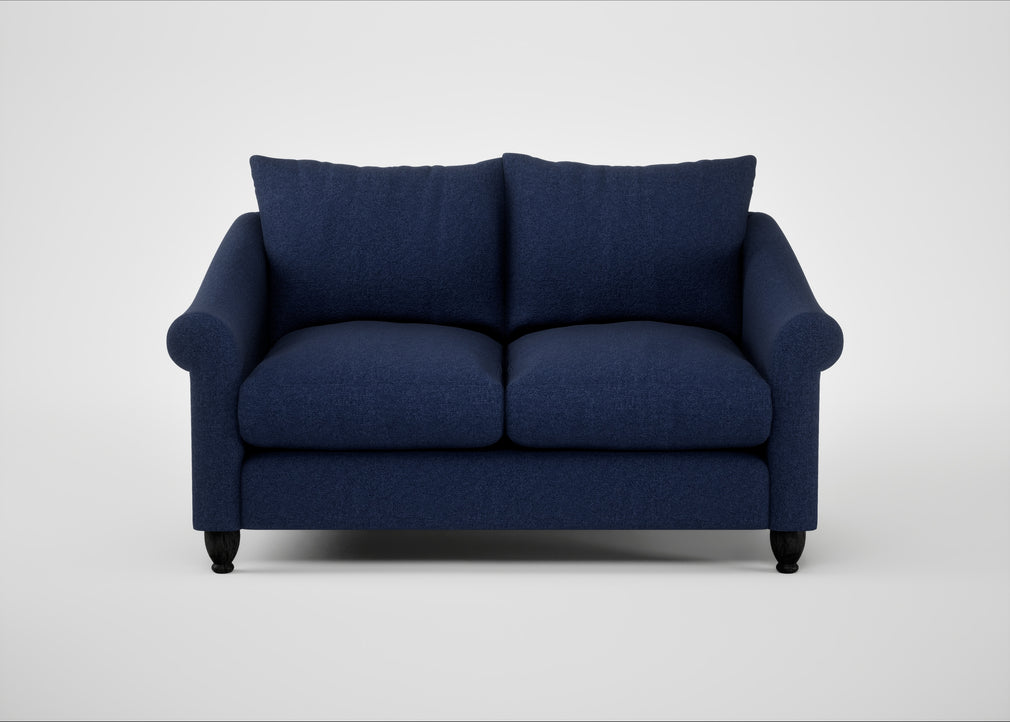 Devon 2 Seater Sofa Melton Wool New Navy / Black