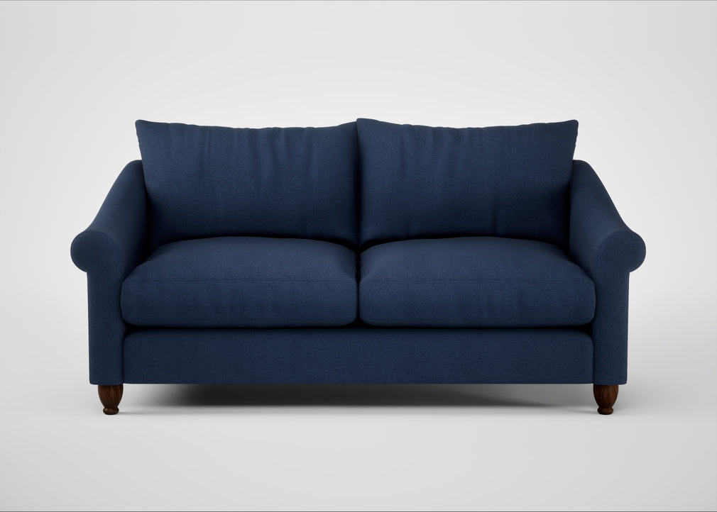 Devon 3 Seater Sofa Capelo Linen-Cotton Inkspot / Walnut Stained