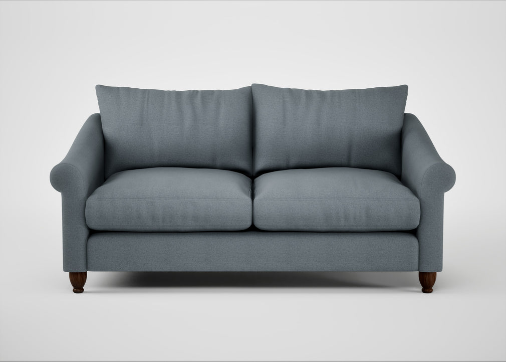 Devon 3 Seater Sofa Capelo Linen-Cotton Mineral / Walnut Stained