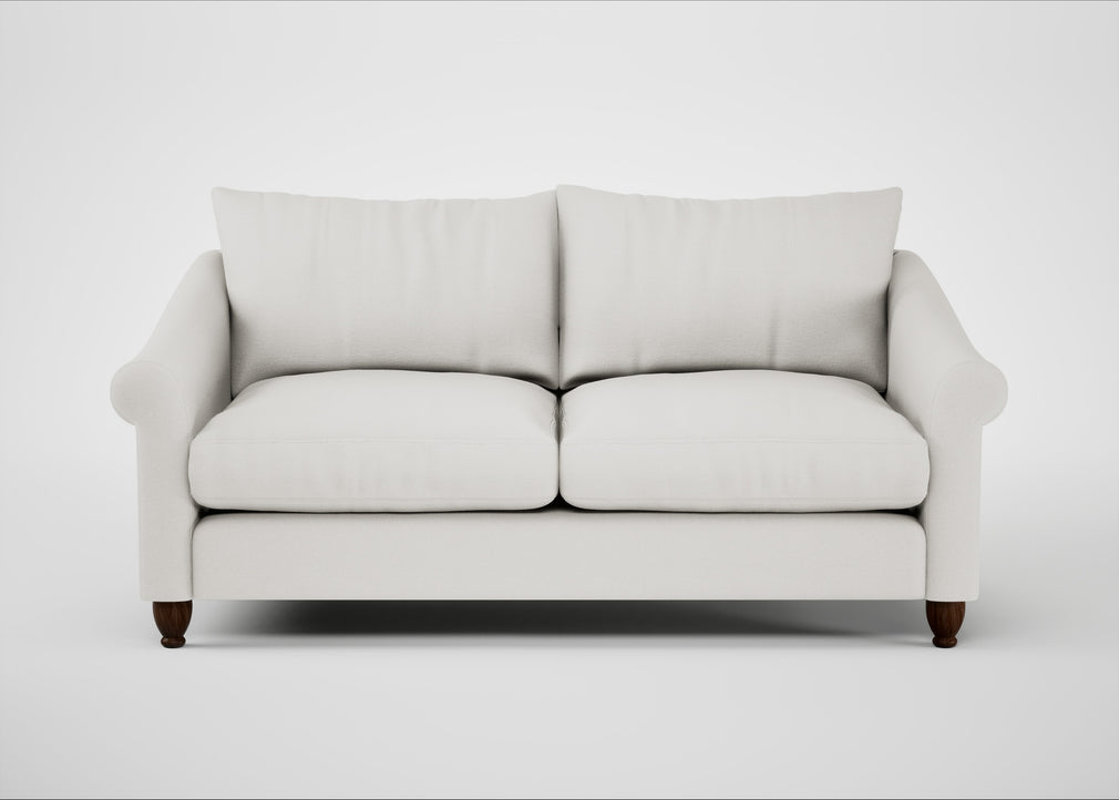 Devon 3 Seater Sofa Capelo Linen-Cotton Sea Salt / Walnut Stained