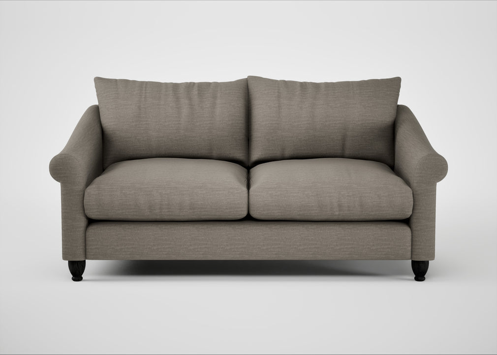 Devon 3 Seater Sofa Broad Weave Pebble / Black