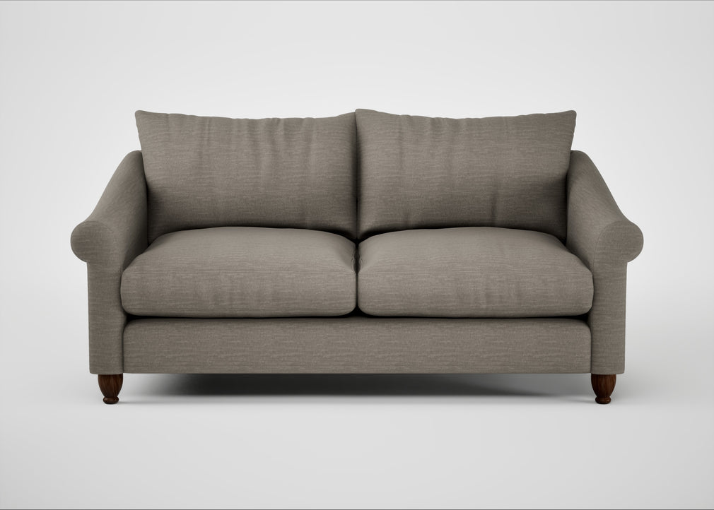 Devon 3 Seater Sofa Broad Weave Pebble / Walnut Stained