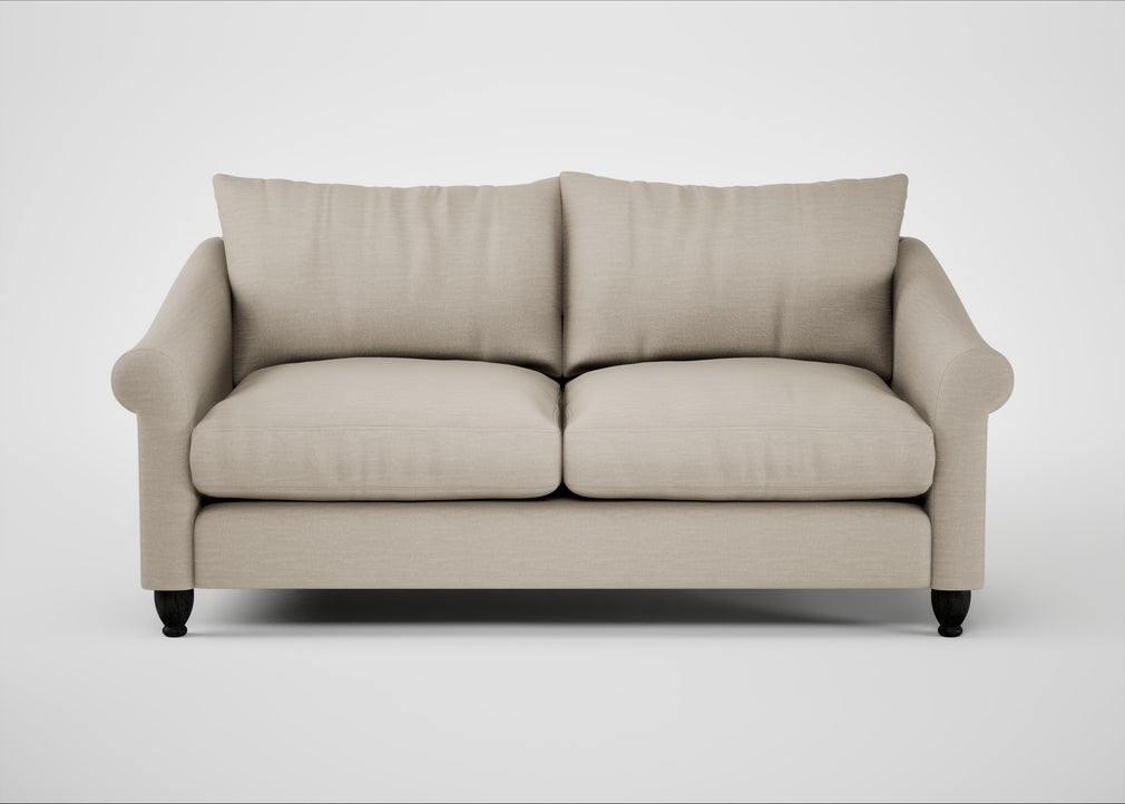 Devon 3 Seater Sofa Broad Weave Putty / Black