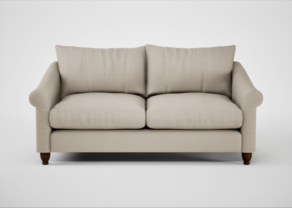 Devon 3 Seater Sofa Broad Weave Putty / Walnut Stained