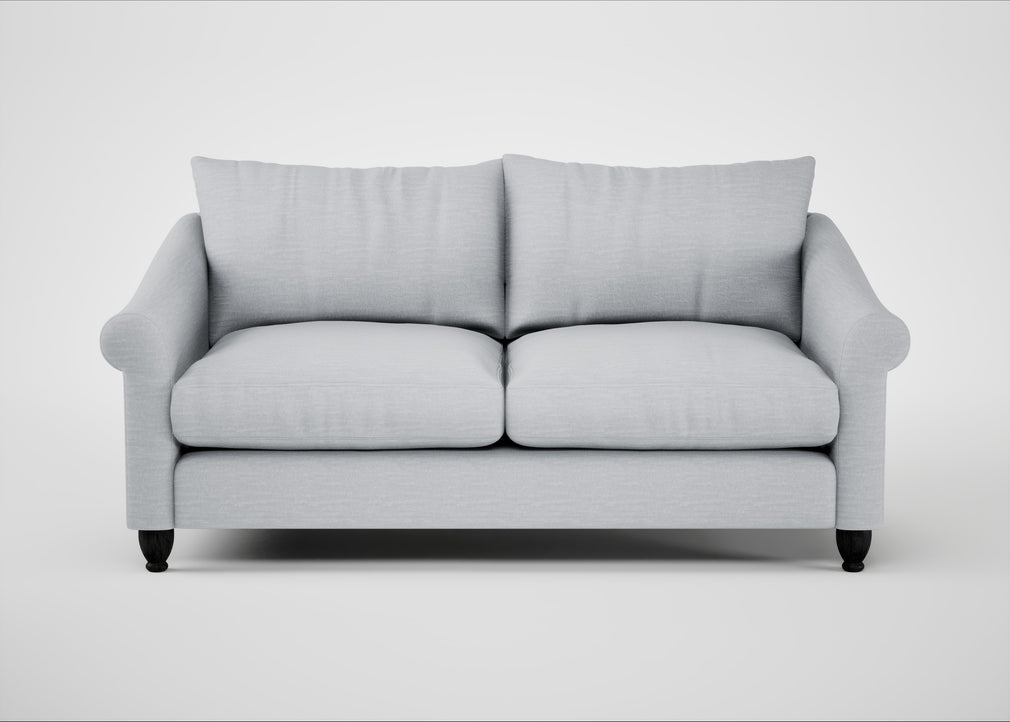 Devon 3 Seater Sofa Broad Weave Tin / Black
