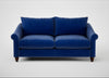 Devon 3 Seater Sofa Smart Luxe Velvet Azure / Walnut Stained