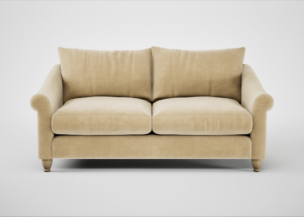 Devon 3 Seater Sofa Smart Luxe Velvet Biscuit / Natural