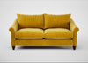 Devon 3 Seater Sofa Smart Luxe Velvet Canary / Walnut Stained