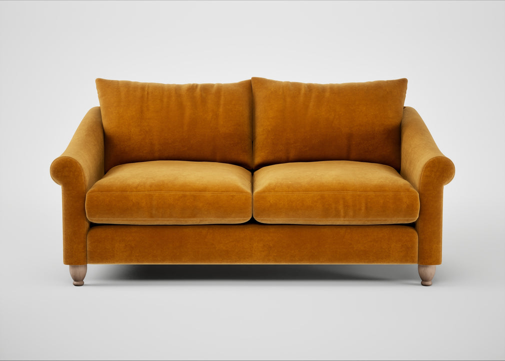Devon 3 Seater Sofa Smart Luxe Velvet Cognac / Natural