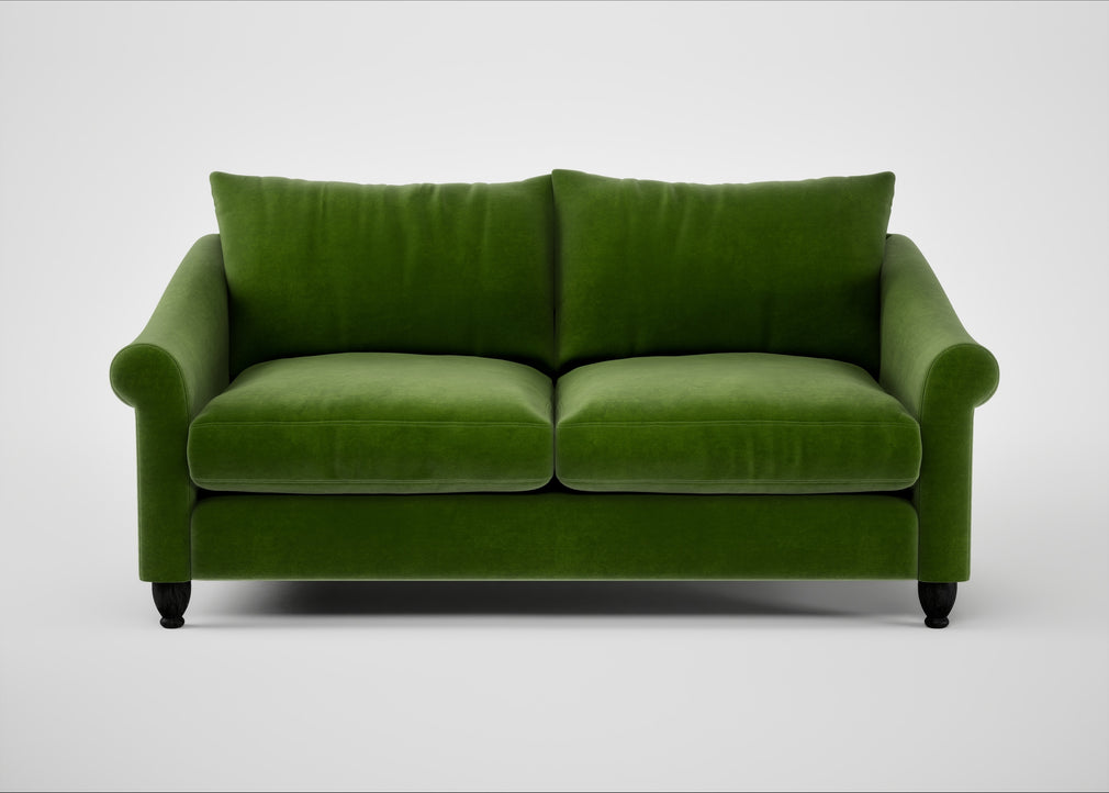 Devon 3 Seater Sofa Smart Luxe Velvet Grass / Black