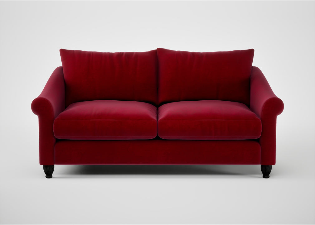 Devon 3 Seater Sofa Smart Luxe Velvet Mulberry / Black