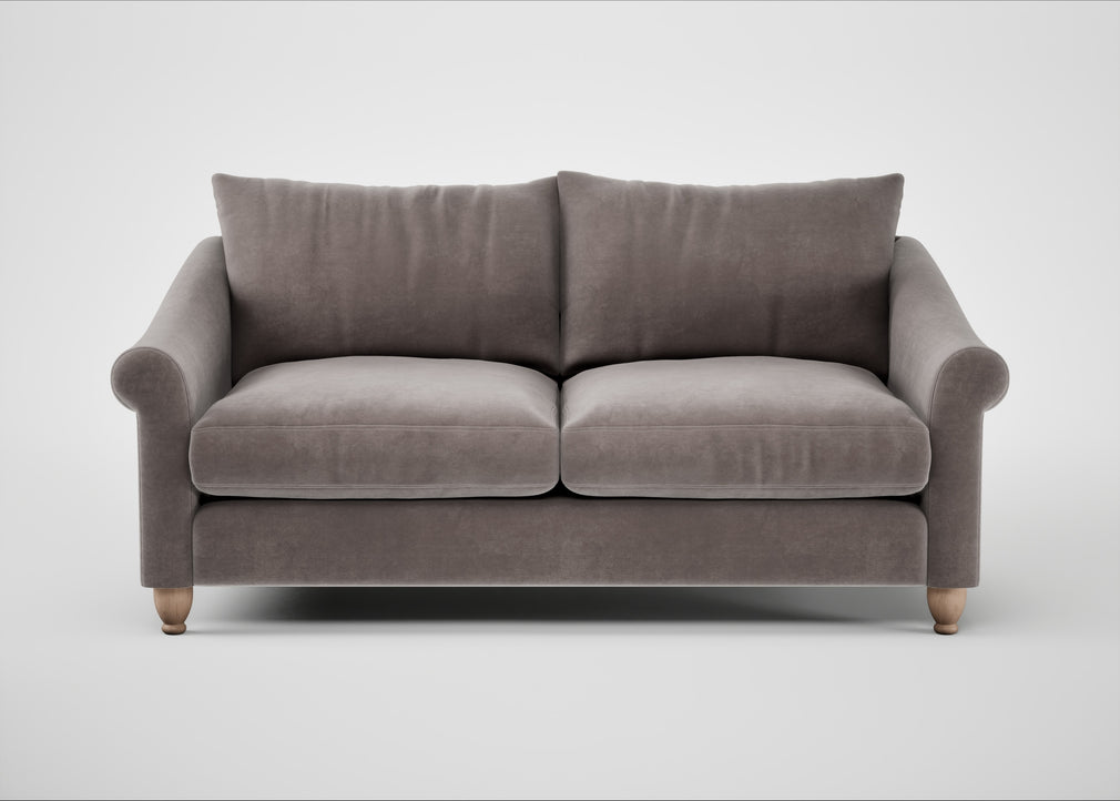Devon 3 Seater Sofa Smart Luxe Velvet Mushroom / Natural