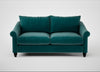 Devon 3 Seater Sofa Smart Luxe Velvet Ocean Green / Black