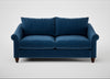 Devon 3 Seater Sofa Cotton Velvet Petrol / Walnut Stained