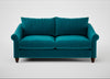 Devon 3 Seater Sofa Cotton Velvet Teal / Walnut Stained