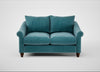 Devon 2 Seater Sofa Smart Luxe Velvet Airforce Blue / Walnut Stained