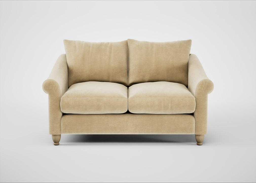 Devon 2 Seater Sofa Smart Luxe Velvet Biscuit / Natural