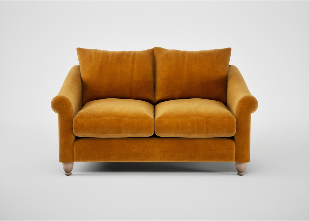 Devon 2 Seater Sofa Smart Luxe Velvet Cognac / Natural