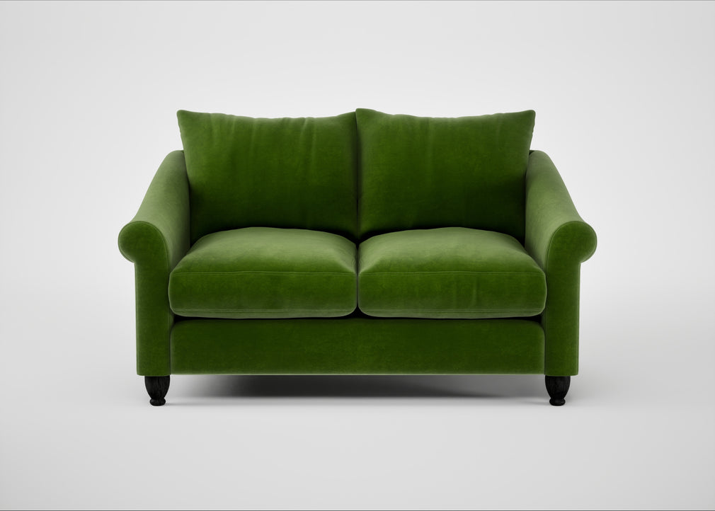 Devon 2 Seater Sofa Smart Luxe Velvet Grass / Black