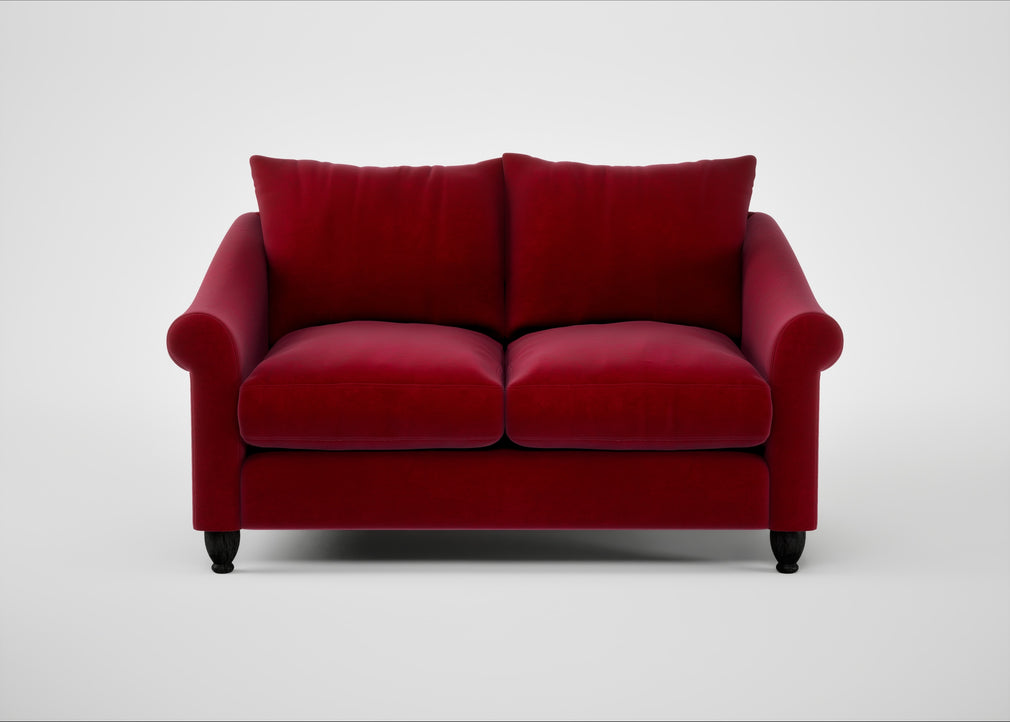 Devon 2 Seater Sofa Smart Luxe Velvet Mulberry / Black
