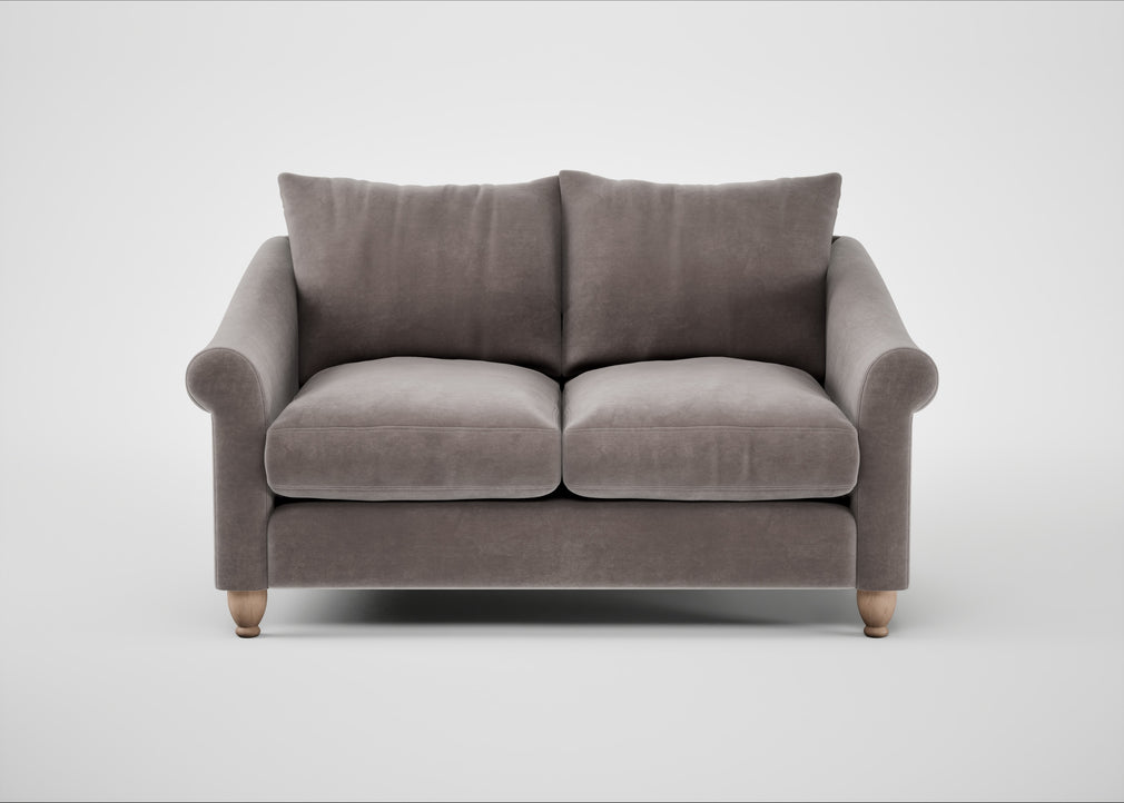 Devon 2 Seater Sofa Smart Luxe Velvet Mushroom / Natural