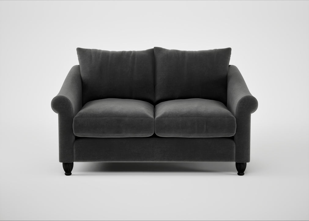 Devon 2 Seater Sofa Smart Luxe Velvet Nickel / Black