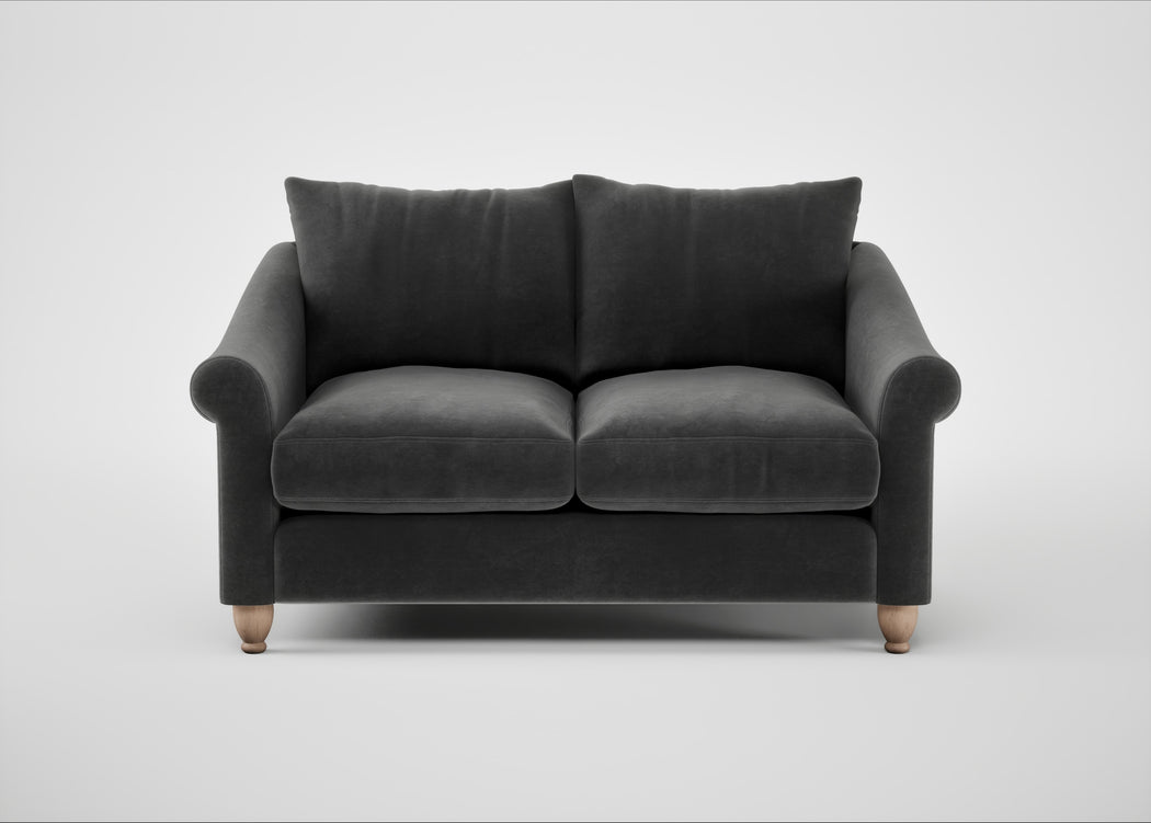 Devon 2 Seater Sofa Smart Luxe Velvet Nickel / Natural