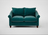Devon 2 Seater Sofa Smart Luxe Velvet Ocean Green / Walnut Stained
