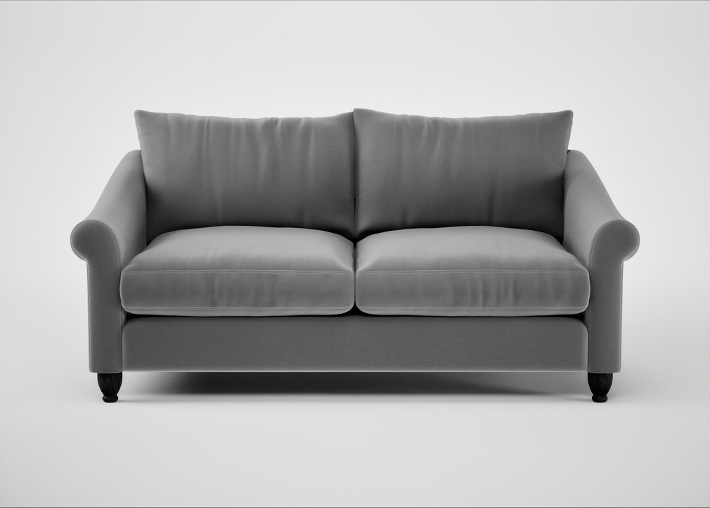 Devon 3 Seater Sofa Smart Velvet Mercury / Black