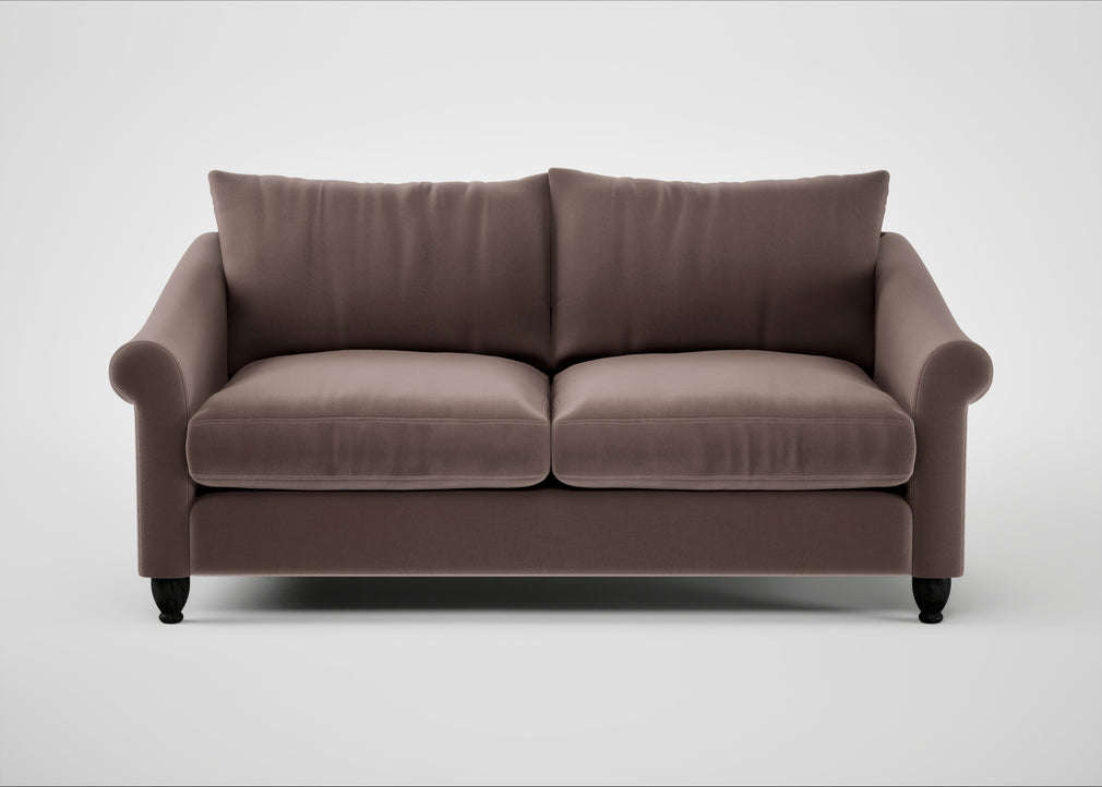 Devon 3 Seater Sofa Smart Velvet Mouse / Black