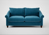 Devon 3 Seater Sofa Smart Velvet Ocean Blue / Walnut Stained