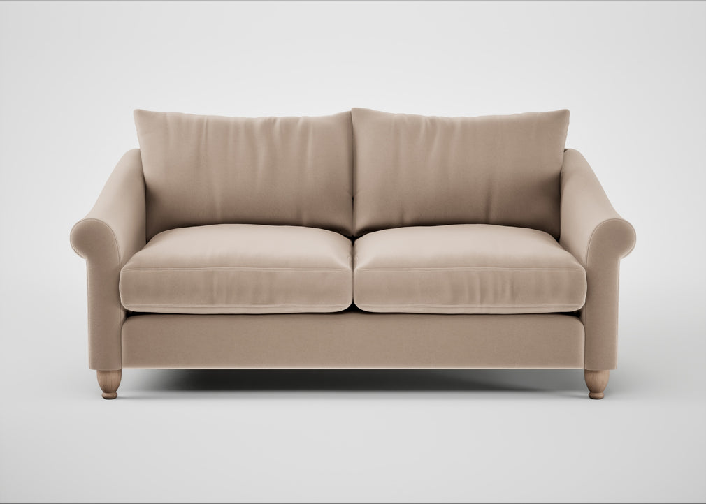 Devon 3 Seater Sofa Smart Velvet Pebble / Natural