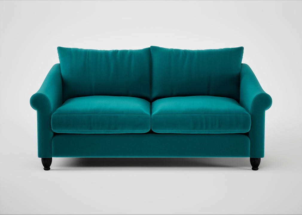 Devon 3 Seater Sofa Smart Velvet Petrol / Black