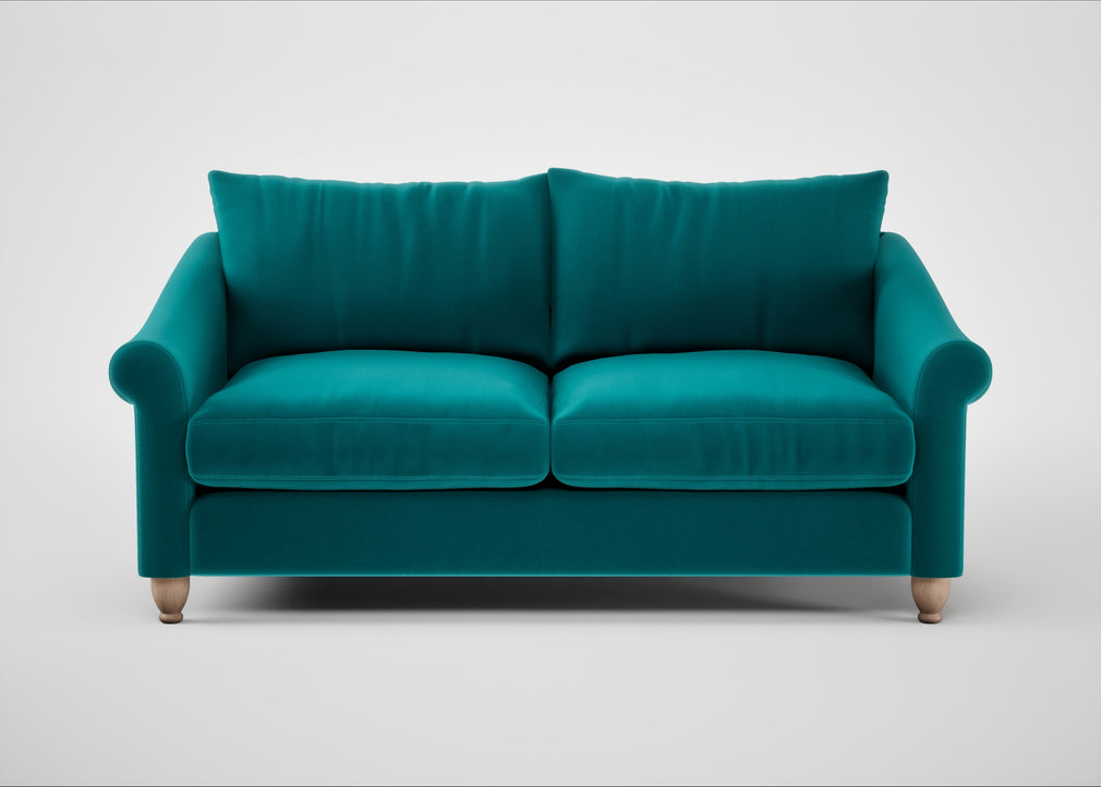 Devon 3 Seater Sofa Smart Velvet Petrol / Natural