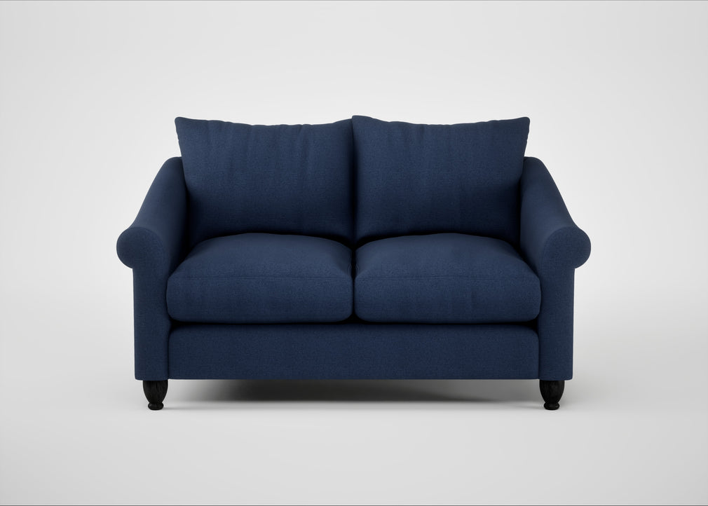 Devon 2 Seater Sofa Capelo Linen-Cotton Inkspot / Black